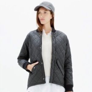 Madewell Quilted Bomber Jacket Coat